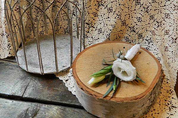 Bird cage and boutonniere