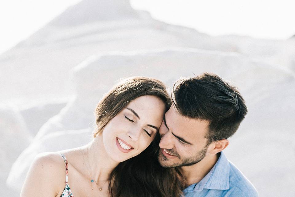 Couple on beach - Milos Sarakiniko Greece