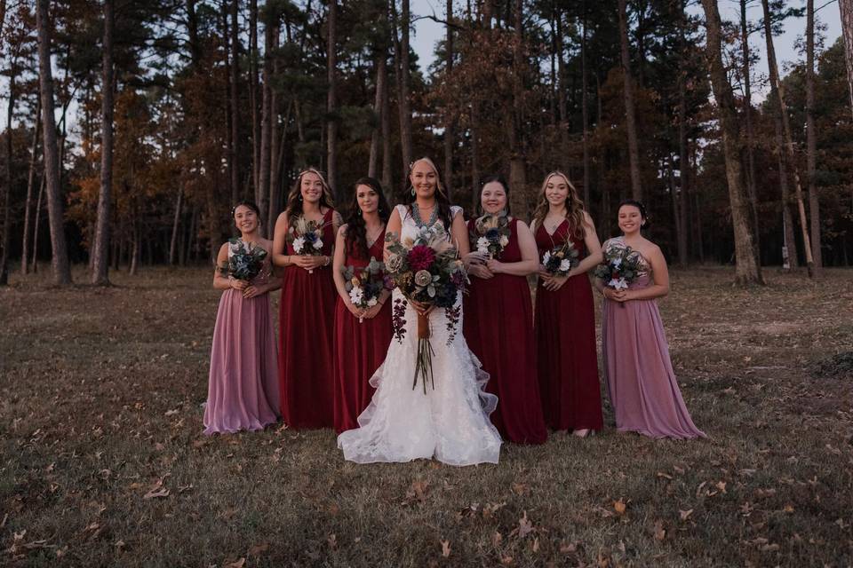 Bride and Bridesmaids