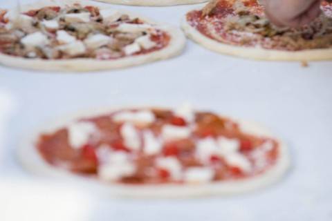 Making wood-fired pizza