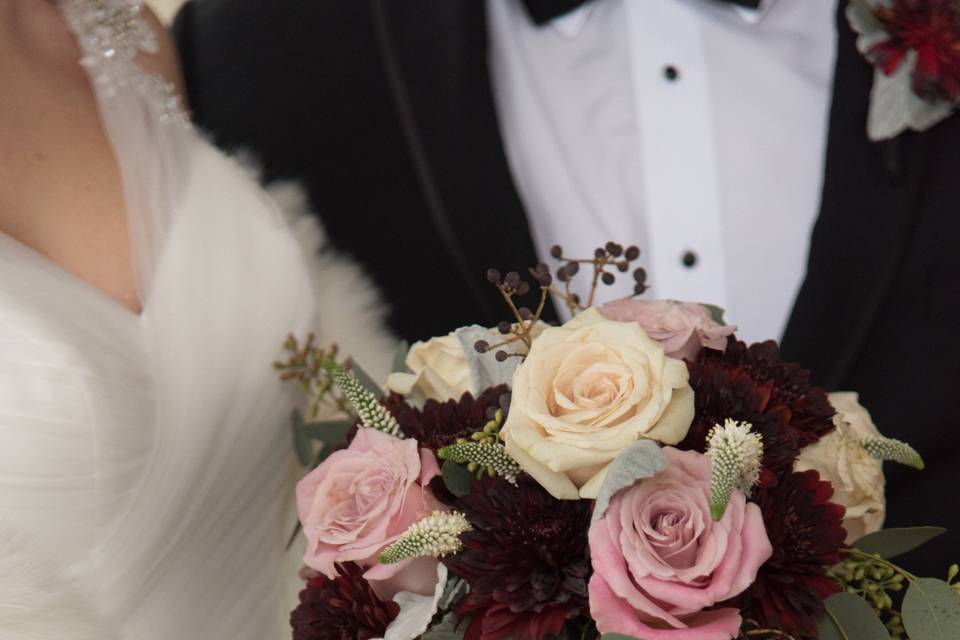 Burgundy Rose Gold Bouquet