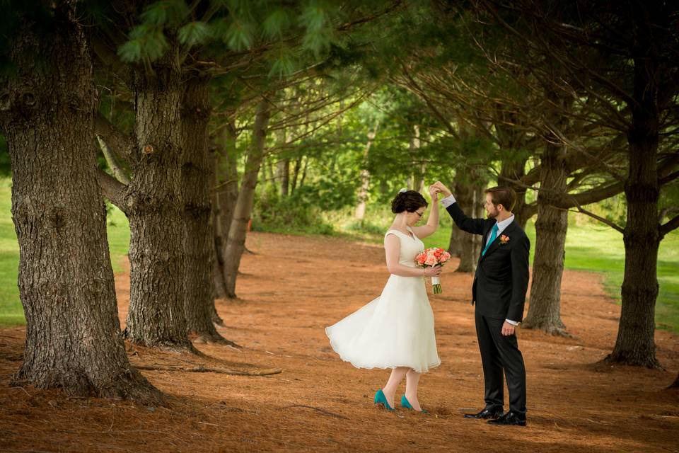 Bride and Groom Dancing