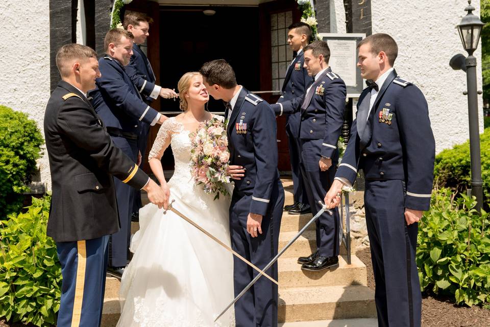 Bride and Groom Exit Church