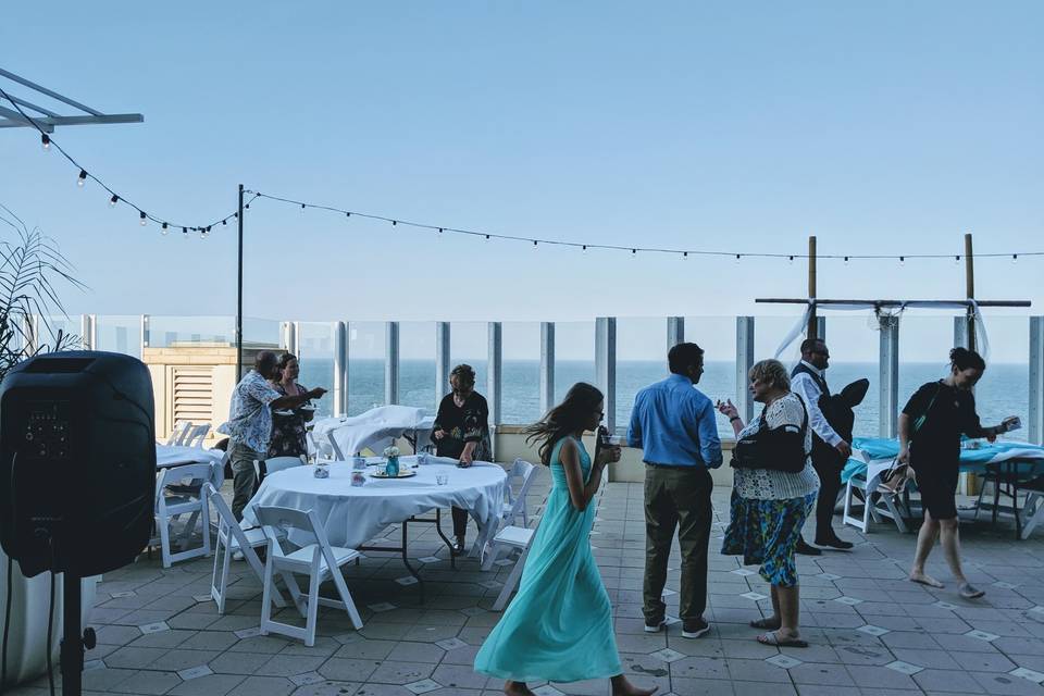 At an oceanfront wedding in 2019