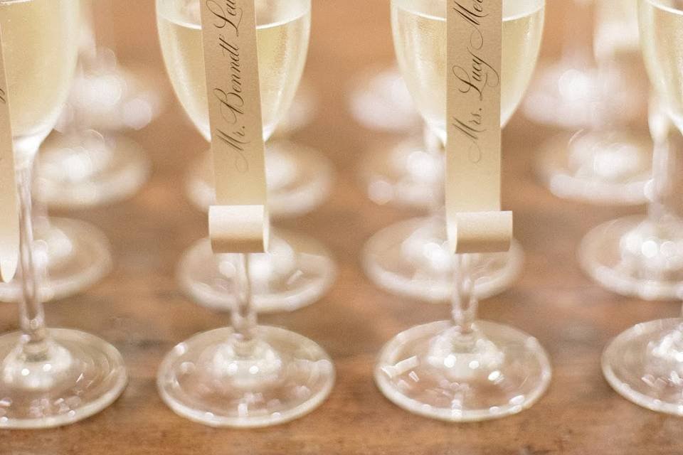 Champagne Escort Cards