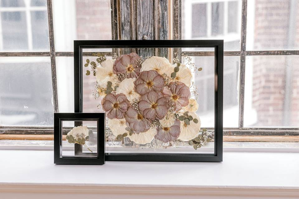 16x20 and 6x6 Black Wood Frame