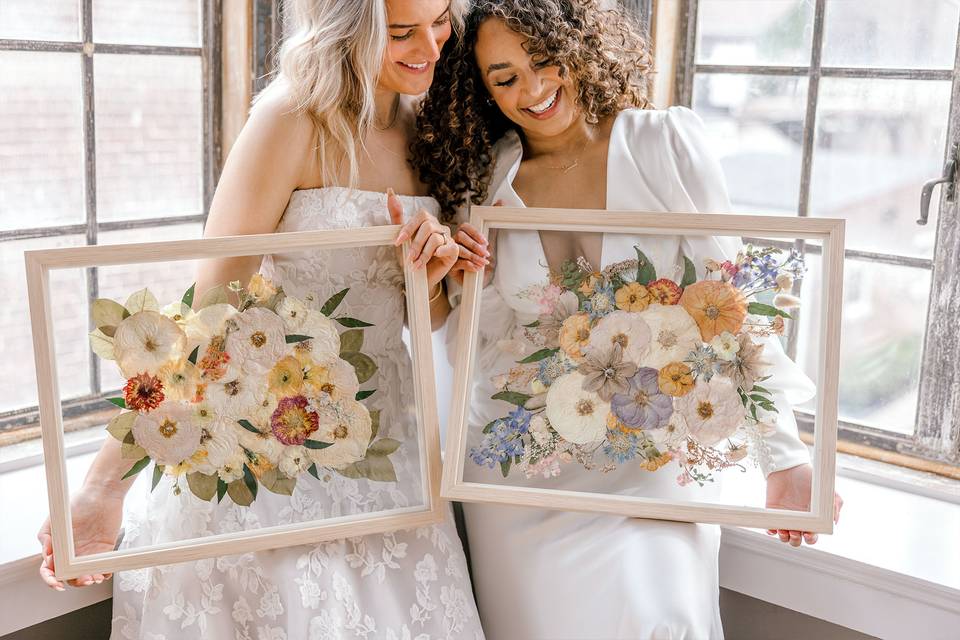 Two 16x20 Natural Wood Frames