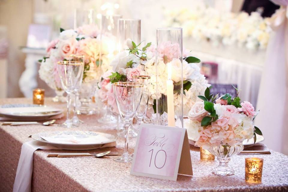 Blush Table Number