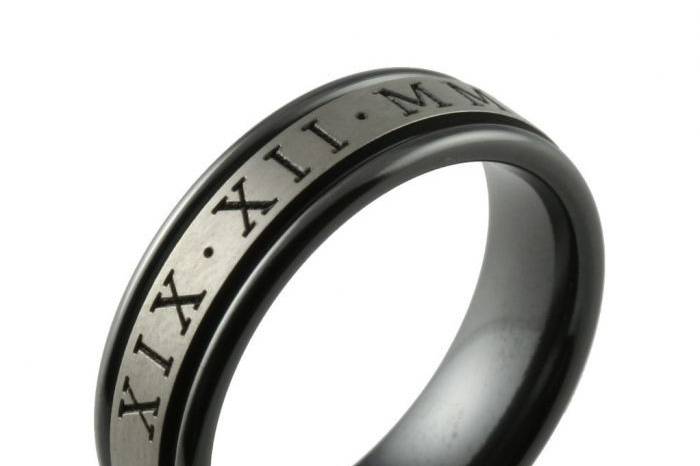 Machined black zirconium ring