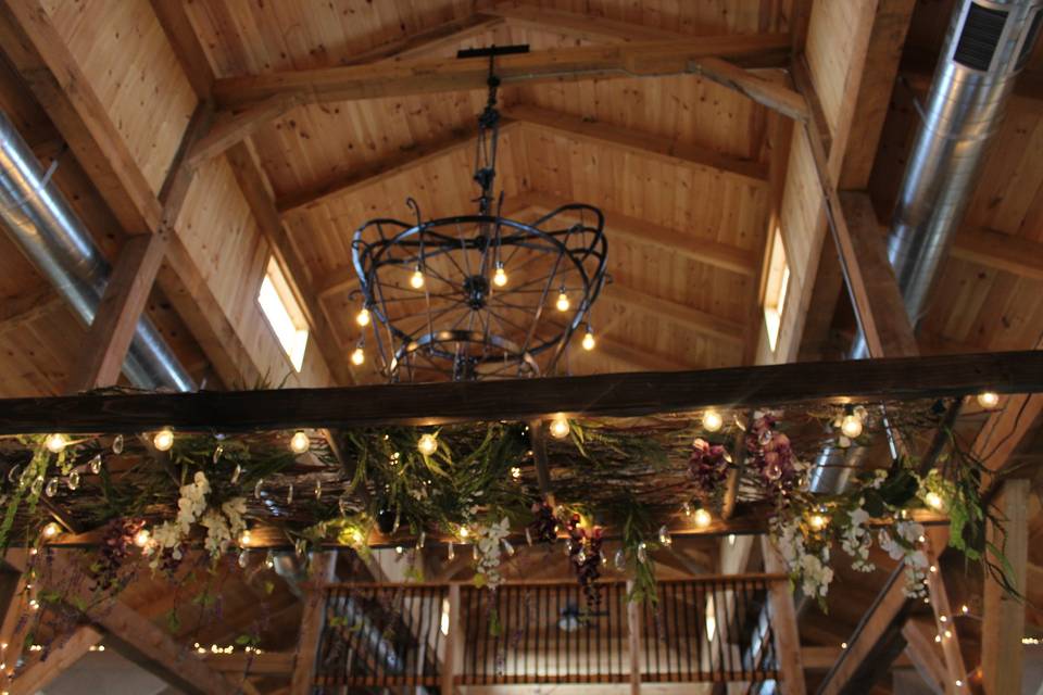 The event center ceiling peaks at 35 feet