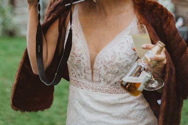 Bride taking photos