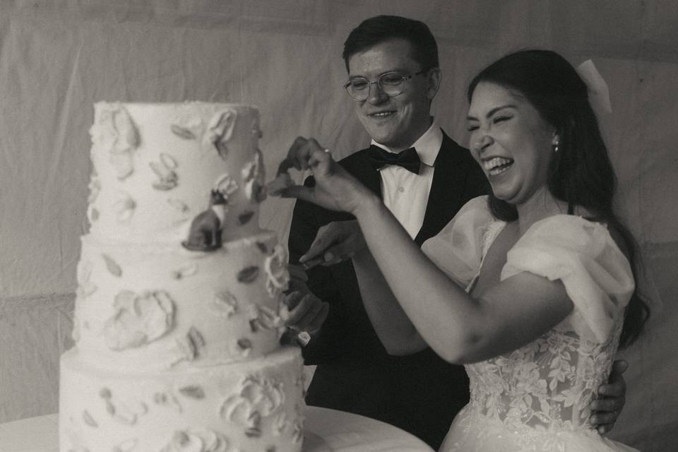 Cutting the cake