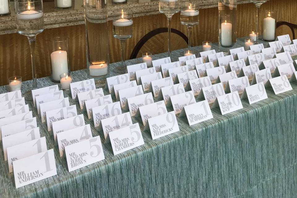 Guest card table