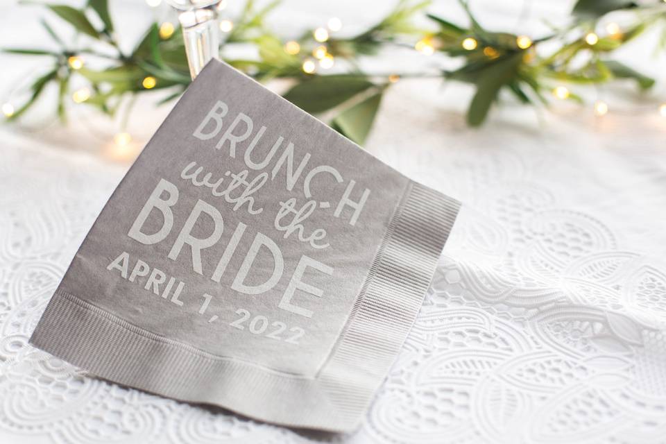 Custom bridal show napkins