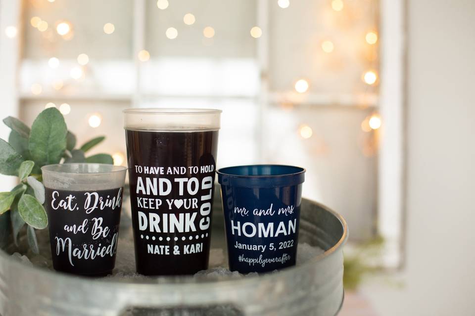 Custom wedding drinkware