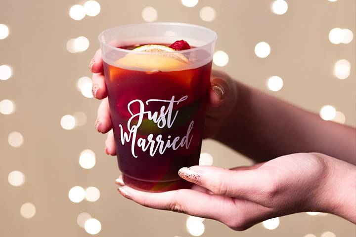 Custom Wedding Frosted Cups