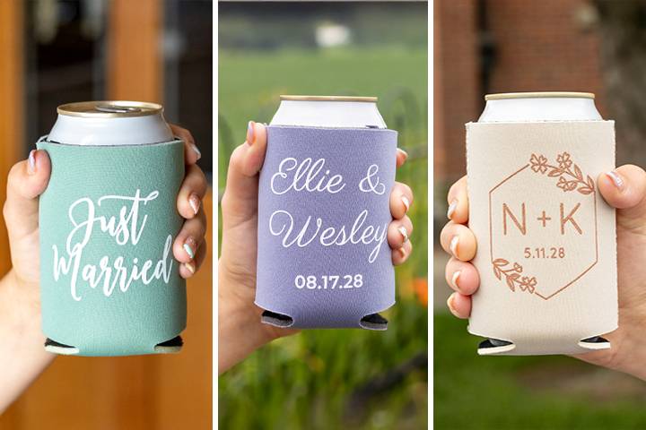 Custom Wedding Can Coolers