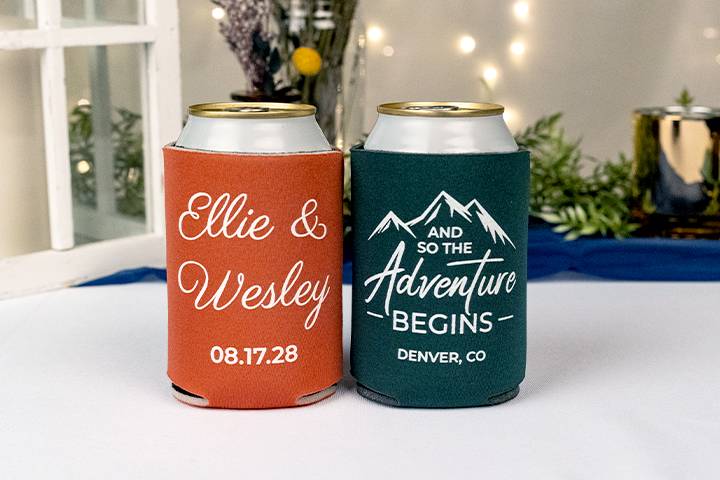 Custom Wedding Can Coolers