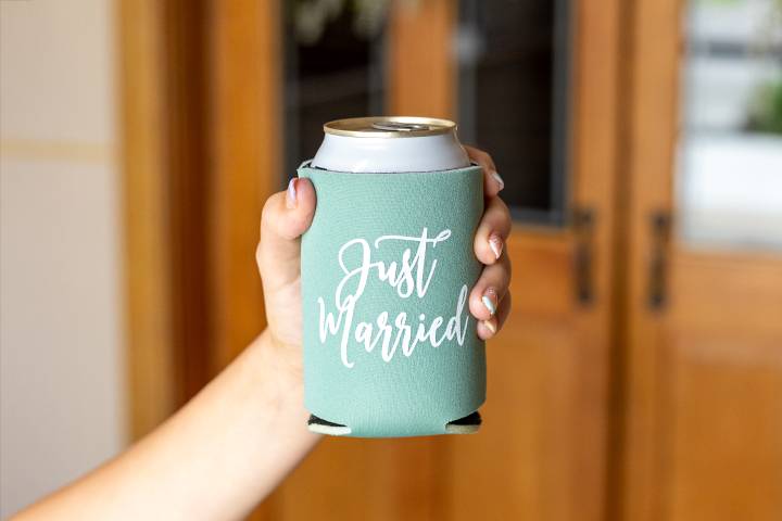 Custom Wedding Can Coolers