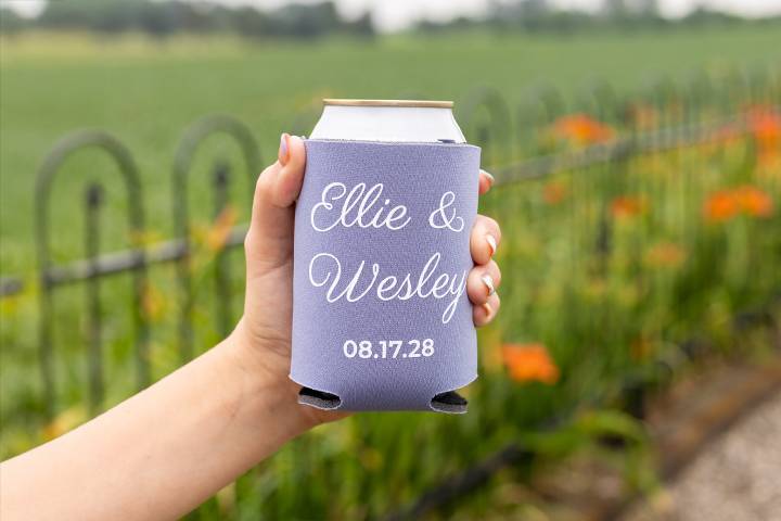 Custom Wedding Can Coolers