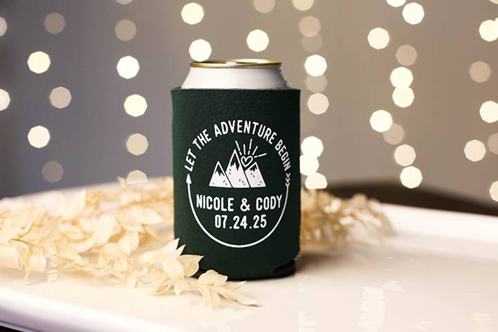 Custom Wedding Can Coolers