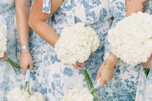 Blue and white wedding