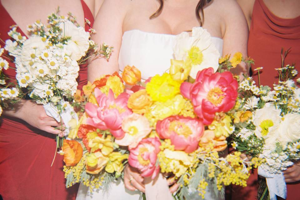 Colorful bridesmaids