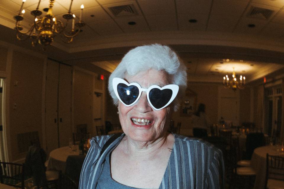 Grandma in Heart Glasses
