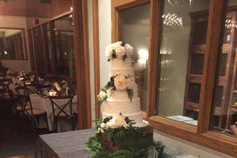 Wedding cake table setup