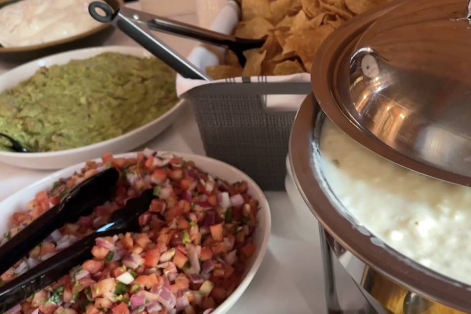 Queso, Pico, Guacamole Set up