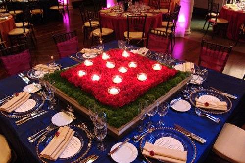 Bridal party table at Moroccan style wedding.