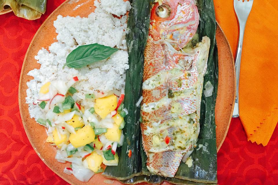 Grilled Snapper in Banana Leaf