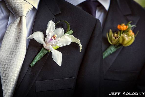 Groom and best mans boutonniere photo taken at a Miami wedding.