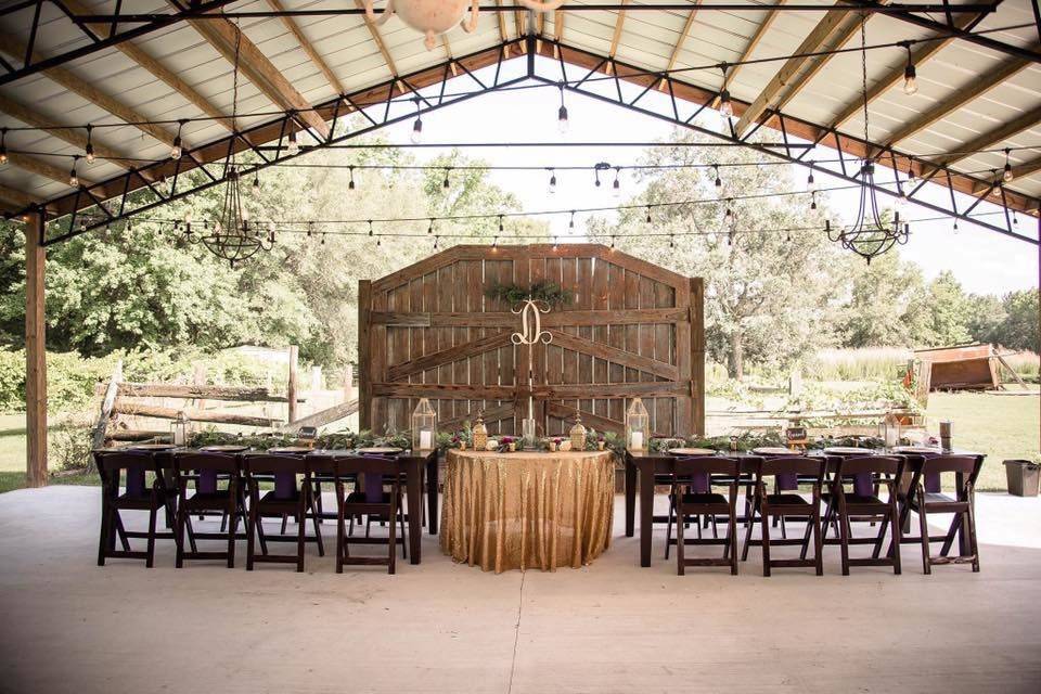 Covered reception setup