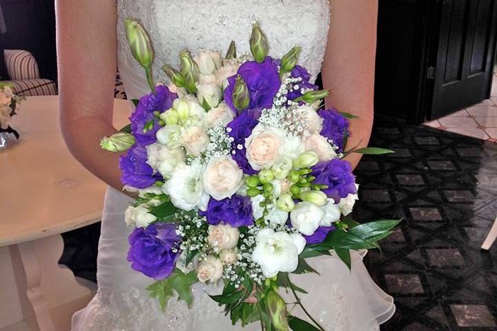 The bride holding her bouquet