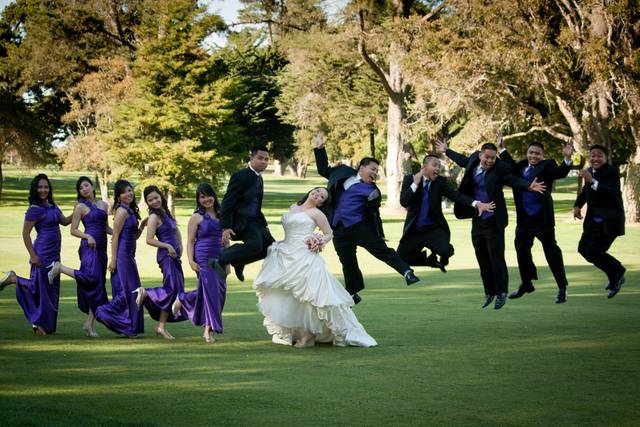 Couple and their attendants