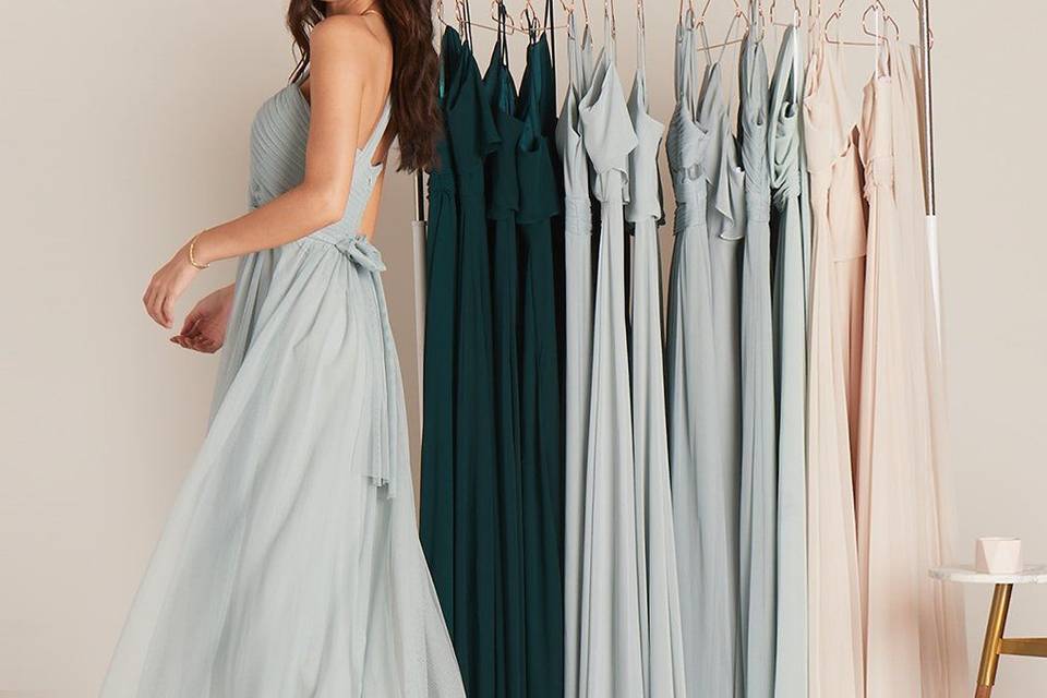Full-length bridesmaid dress
