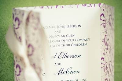 Floral Swirl Gatefold Wedding Invitation