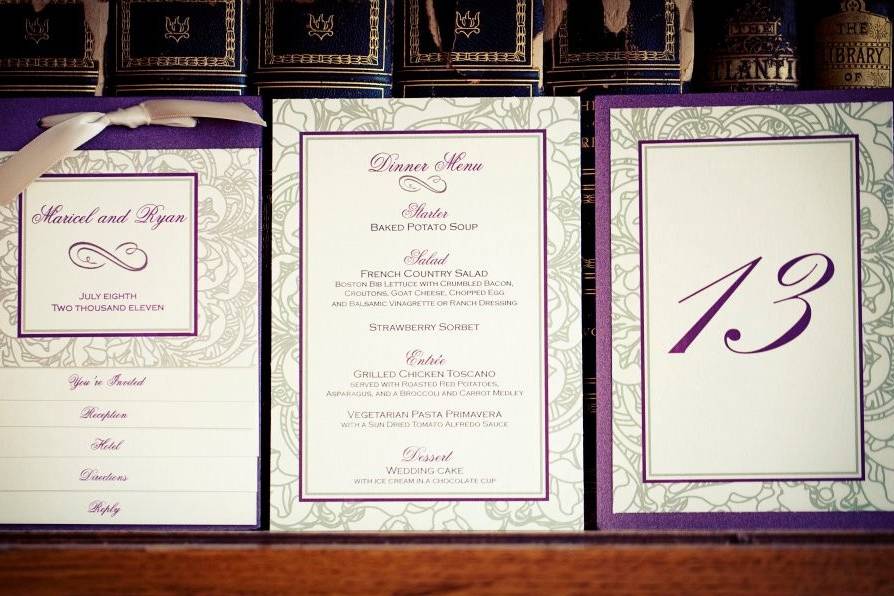 Flourish Swirl Wedding Booklet Wedding Invitation