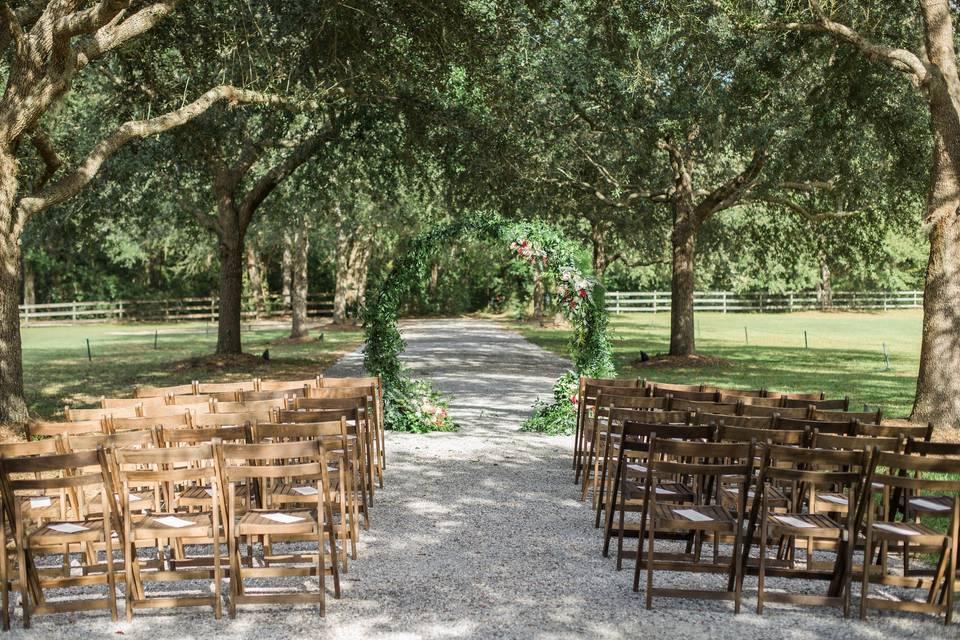 Ceremony in driveway