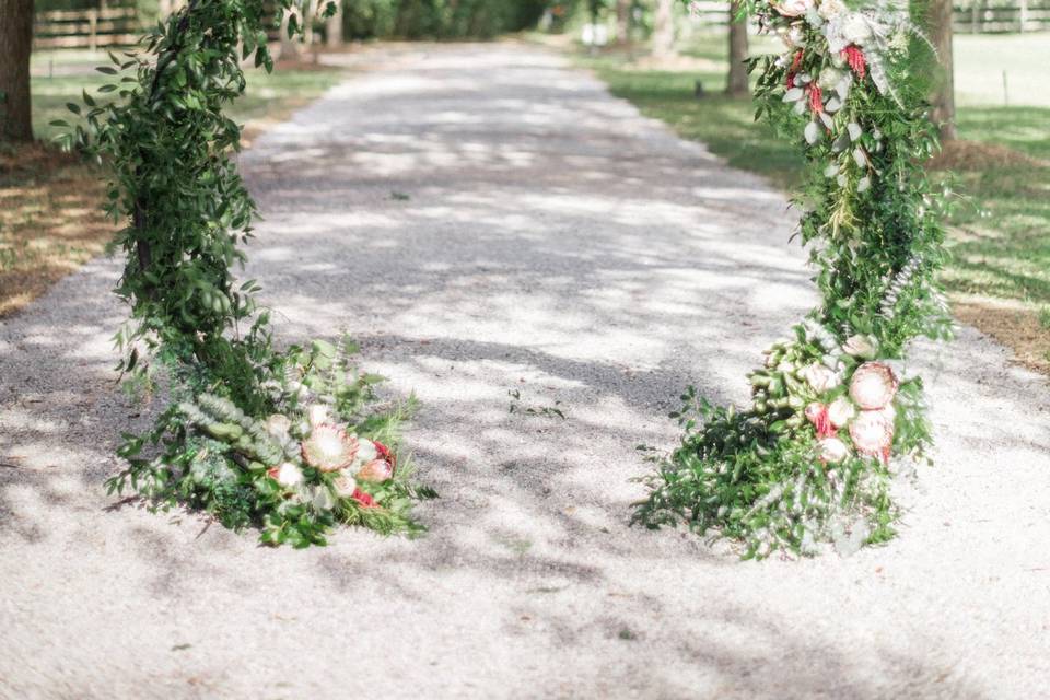 Ceremony in driveway