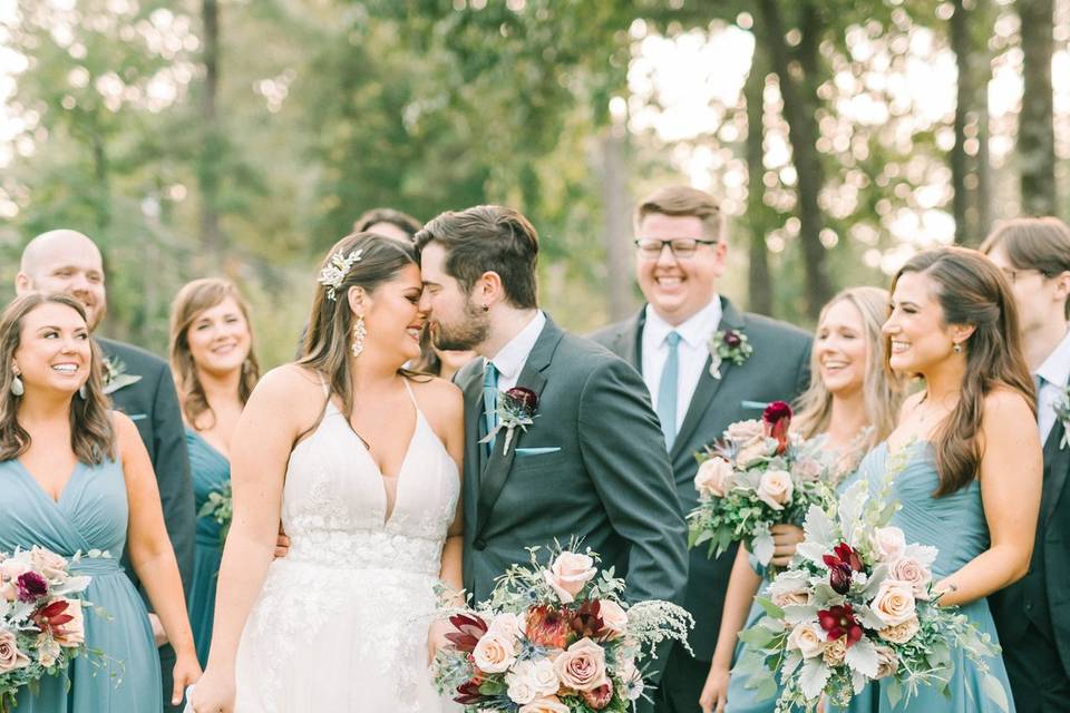 Wedding Party Blue Conifer Pho
