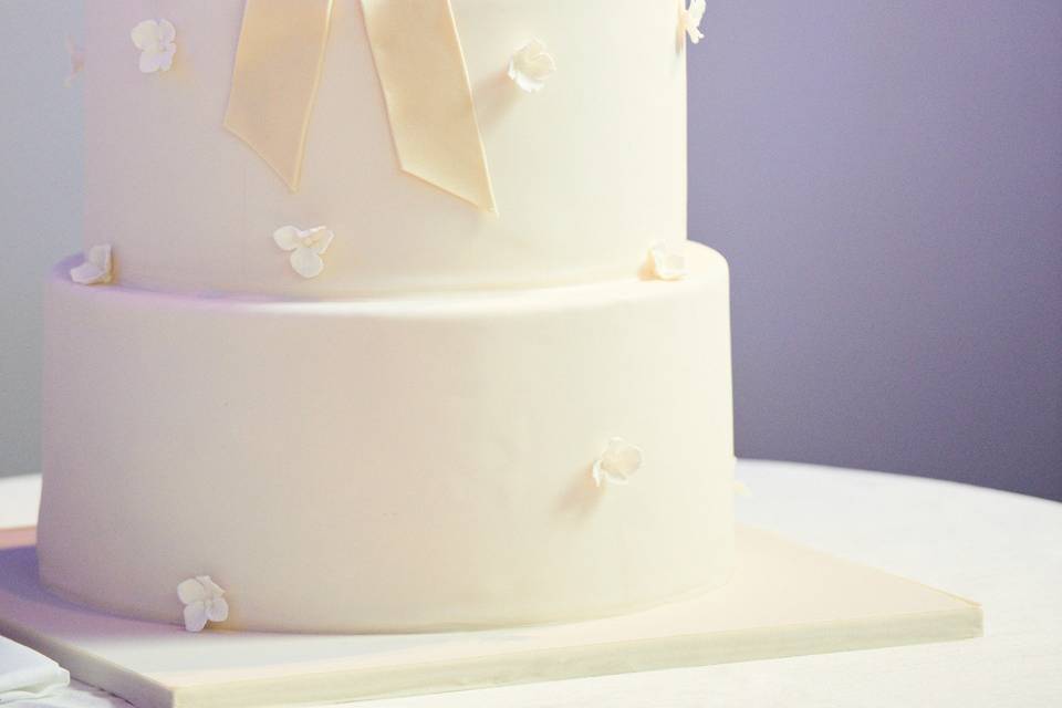 Tall cake with sugar flowers