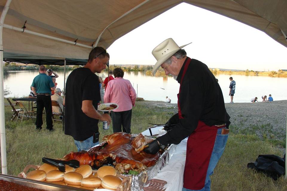 Buffet table