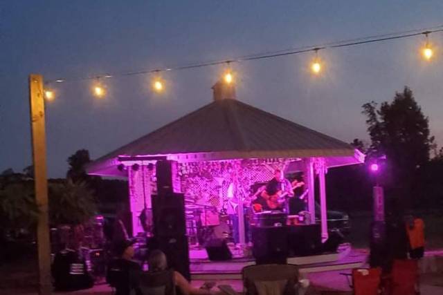 Lit up gazebo