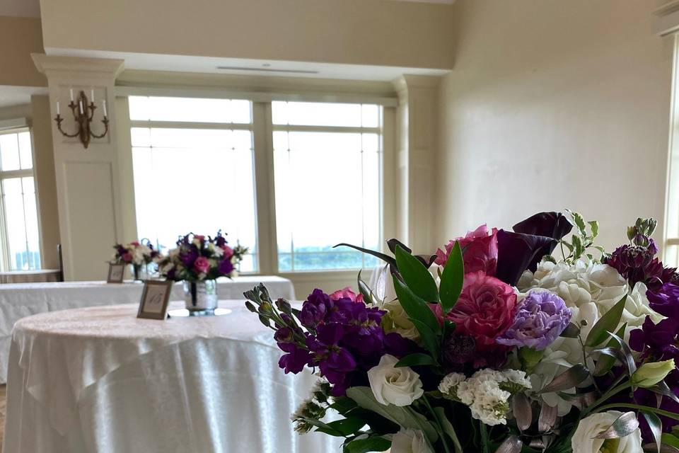 Purple White Centerpiece