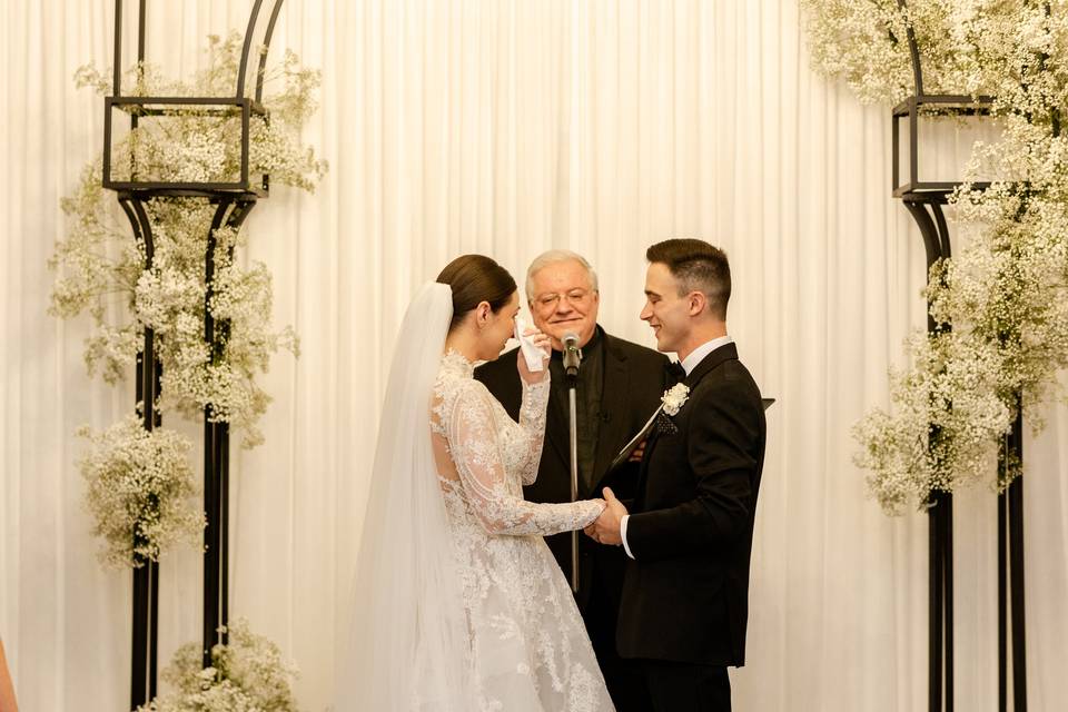 Bride crying (happy tears)
