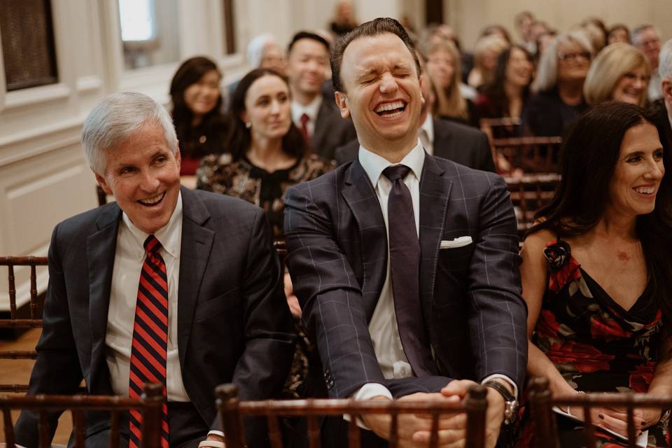 Guests laughing