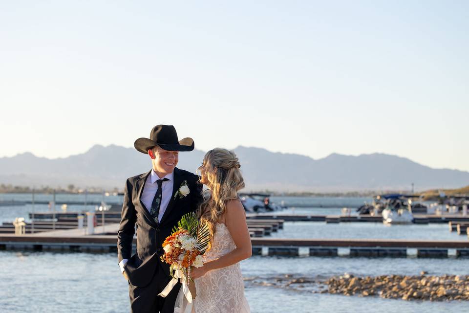 Beach wedding ceremony