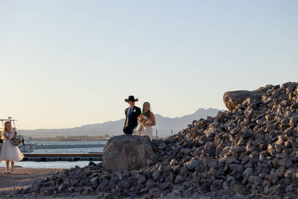 Beach wedding ceremony
